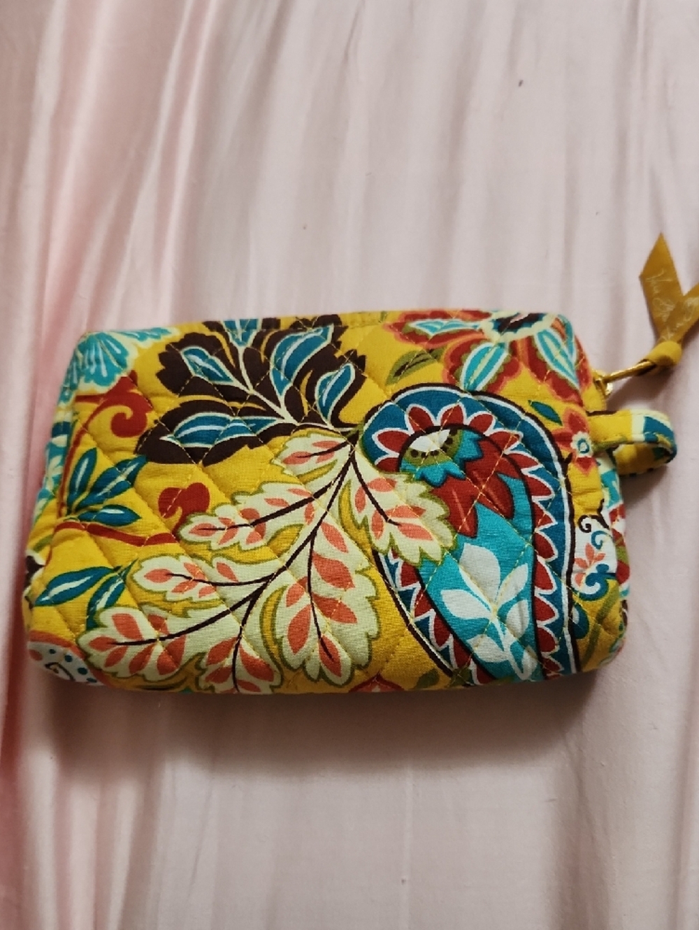 Vera Bradley Yellow Multicolor Paisley Quilted Travel Bag Set - Picture 6 of 14